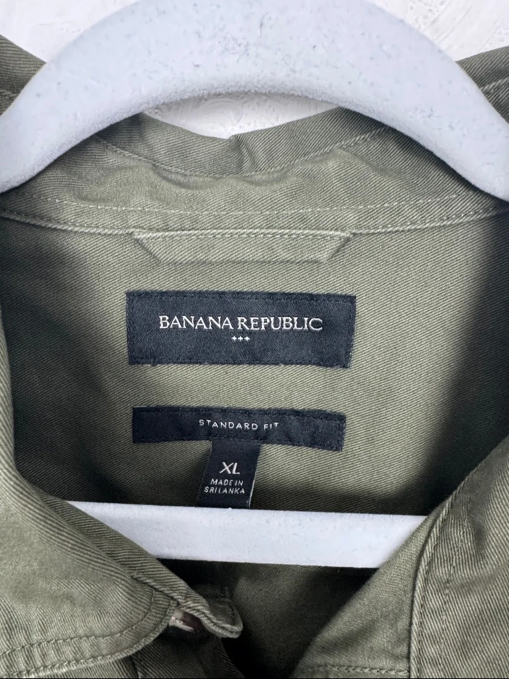 Banana Republic 100% Cotton Olive Green Utility Button‎ Down Shirt XL Standard